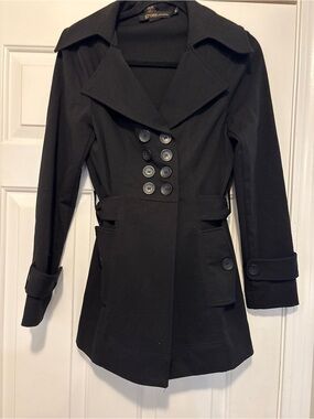 grass collection Black Double-Breasted Pea Coat